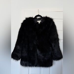H&M Black Faux Fur Coat